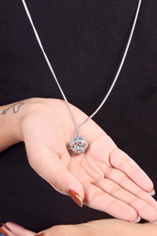 925 Silver Peaceful Pregnancy Harmony Ball Necklace