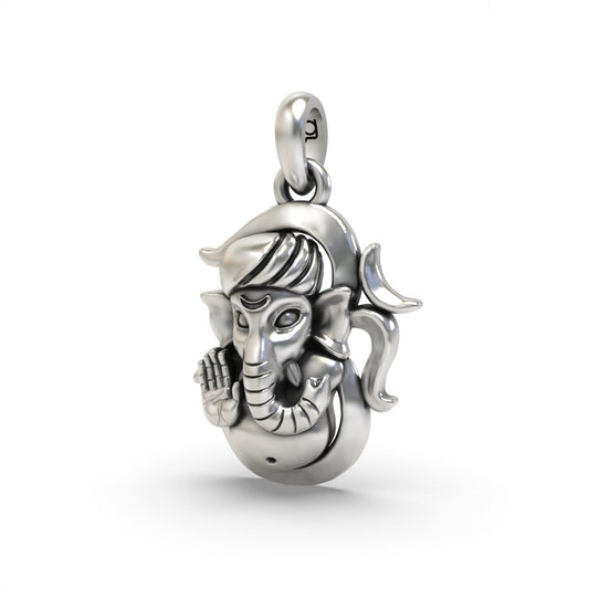 925 Silver Om and Ganpati Pendant | Divine Religious Pendant
