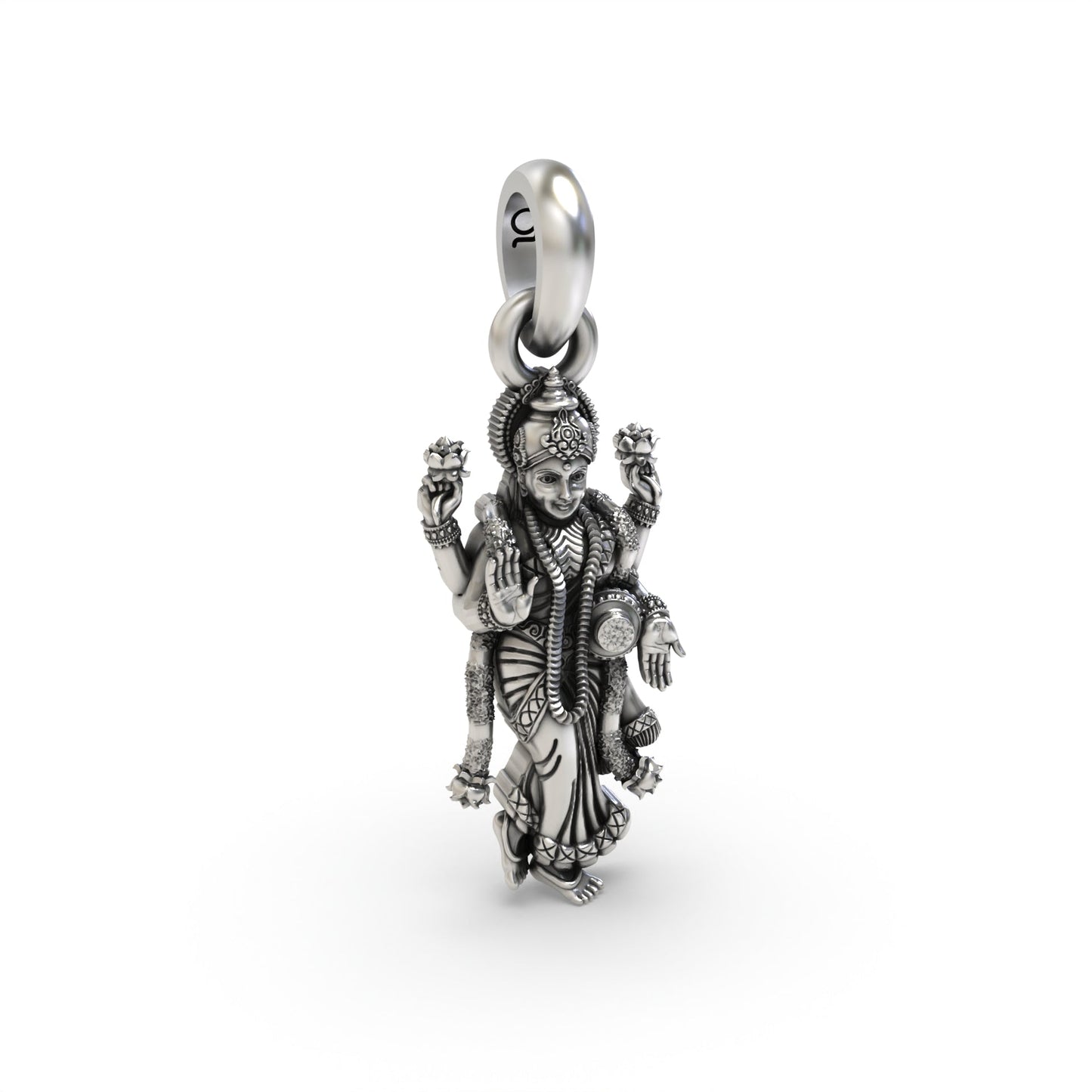 Standing Lakshmi Maa 925 Silver Pendant