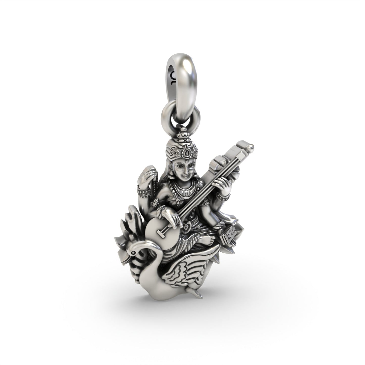 Saraswati Maa 925 Silver Pendant