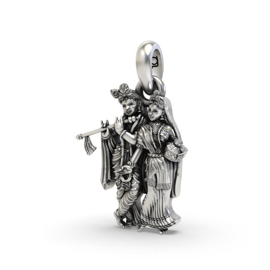 Divine Elegance Radha Krishna 925 Silver Pendant