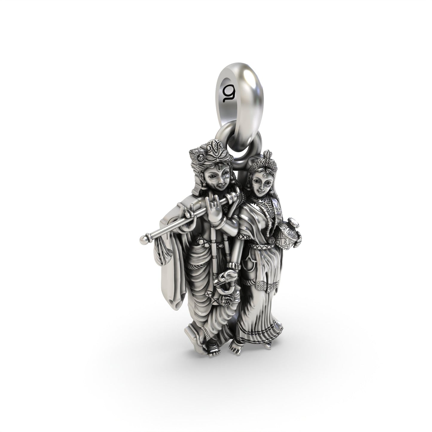 Divine Elegance Radha Krishna 925 Silver Pendant