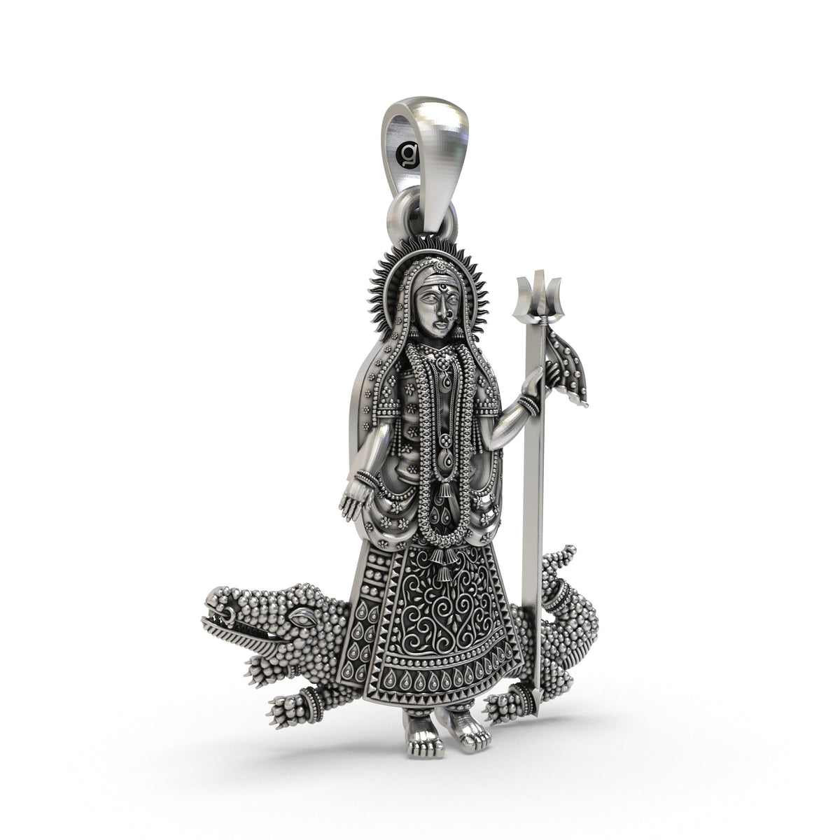 925 Silver Khodiyar Maa Pendant for Protection & Spiritual Blessings