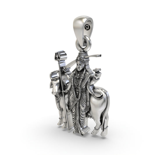 925 Silver Gatral Maa Pendant – Oxidised Devi Maa Devotional Jewelry