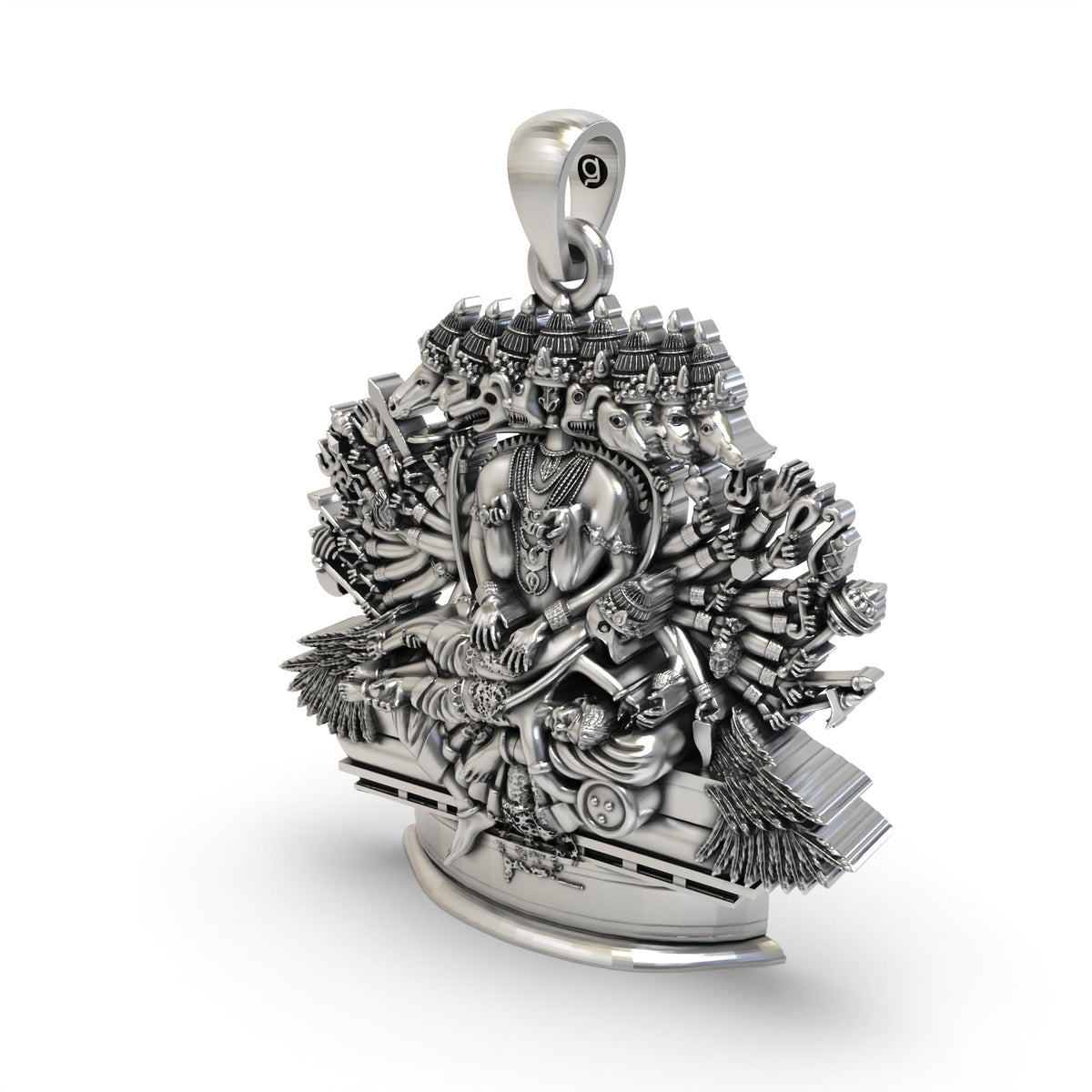 925 Silver Ashta Mukha Ganda Bherunda Pendant – Fierce Narasimha Devotional Jewelry