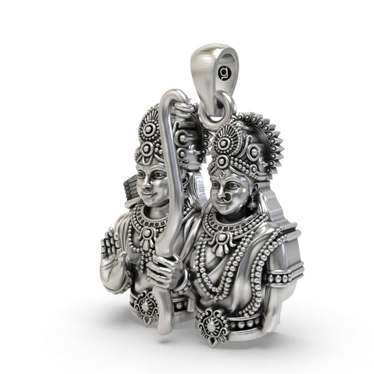 925 Silver Ram Sita Pendant – Shri Ram & Sita Devotional Jewelry