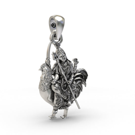 Divine Bahuchar Maa 925 Silver Pendant
