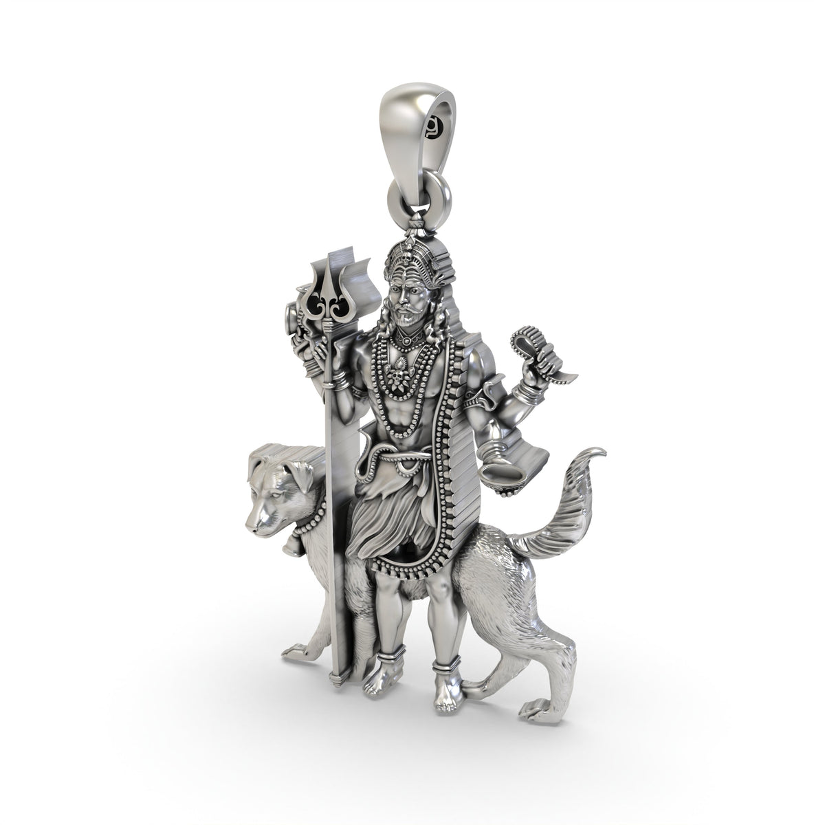 Sacred Kaal Bhairav 925 Silver Pendant