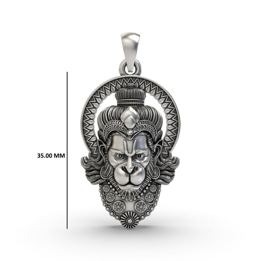 Divine Hanumanji Face 925 Silver Pendant