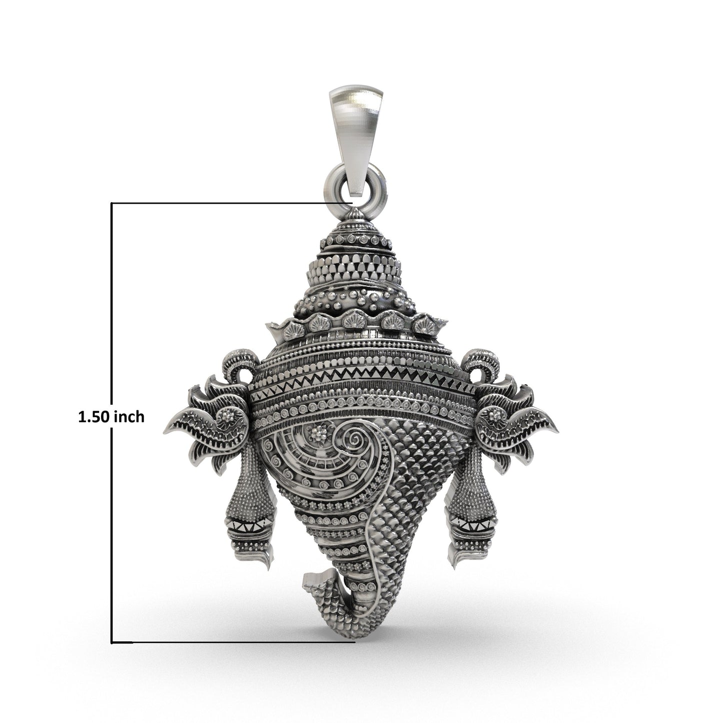 Divine Vishnu Panchajanya Shankh 925 Silver Pendant