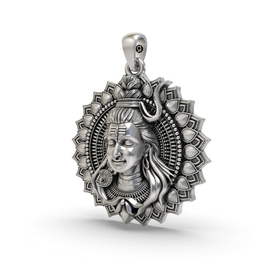 Divine Shiva Face 925 Silver Pendant