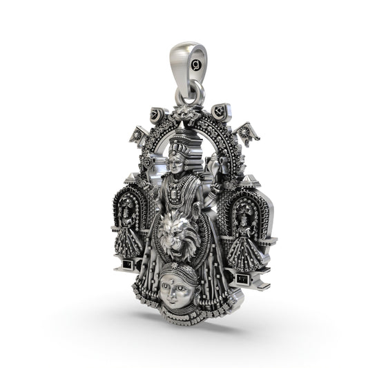 925 Silver Kollur Mookambika Devi Pendant – Goddess Mookambika Devotional Jewelry