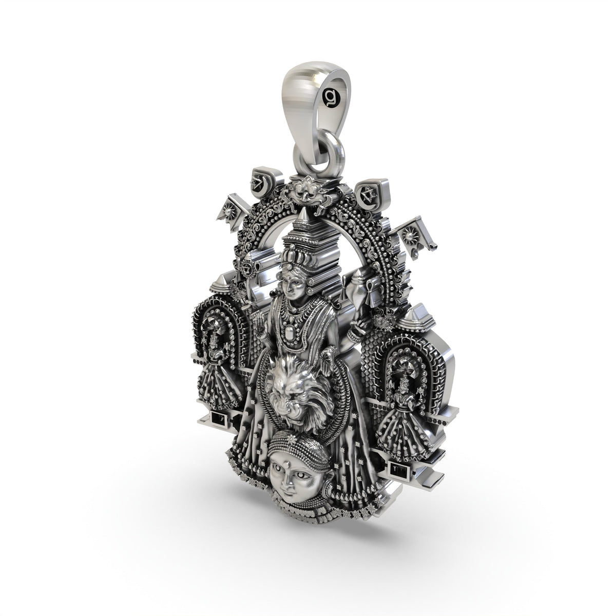 925 Silver Kollur Mookambika Devi Pendant – Goddess Mookambika Devotional Jewelry