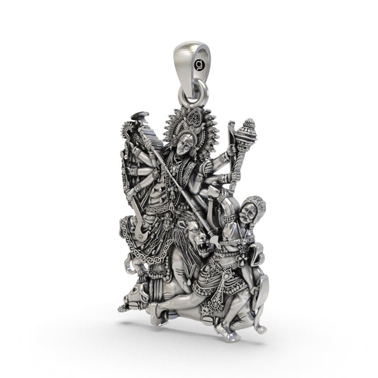 Divine Durga Maa 925 Silver Pendant