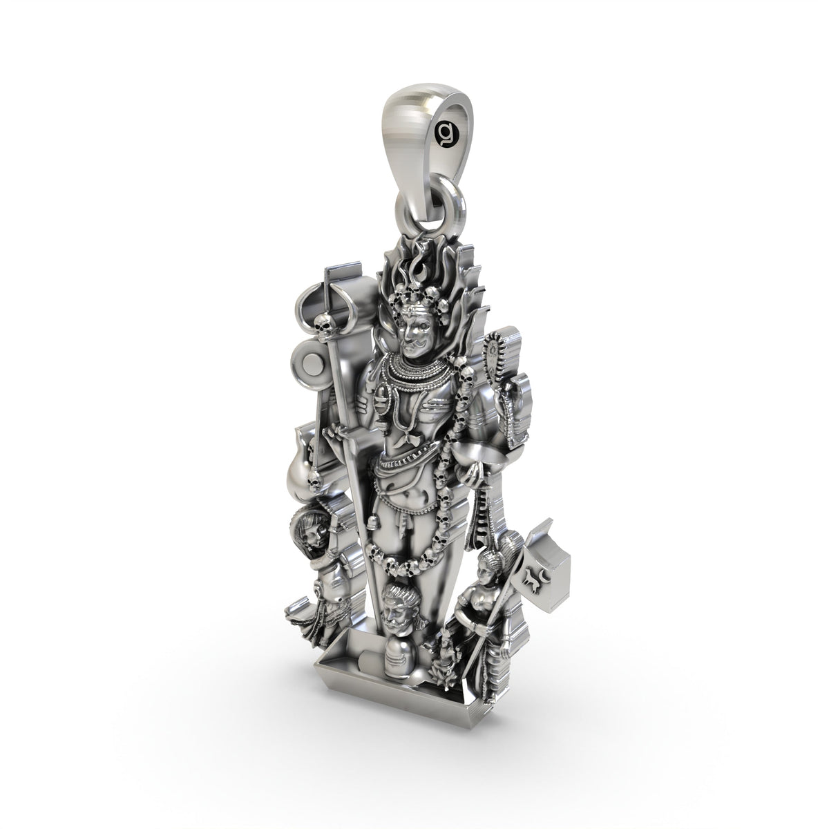 925 Silver Kaal Bhairav Pendant – Lord Shiva's Fierce Form | Kalabhairava Devotional Jewelry