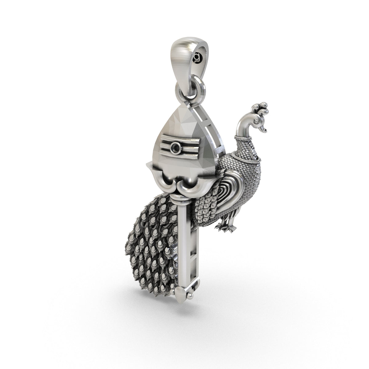 Divine Vel with Peacock 925 Silver Pendant