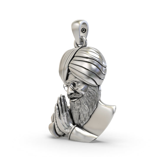 925 Silver Baba Gurinder Singh Ji Spiritual Blessings Pendant