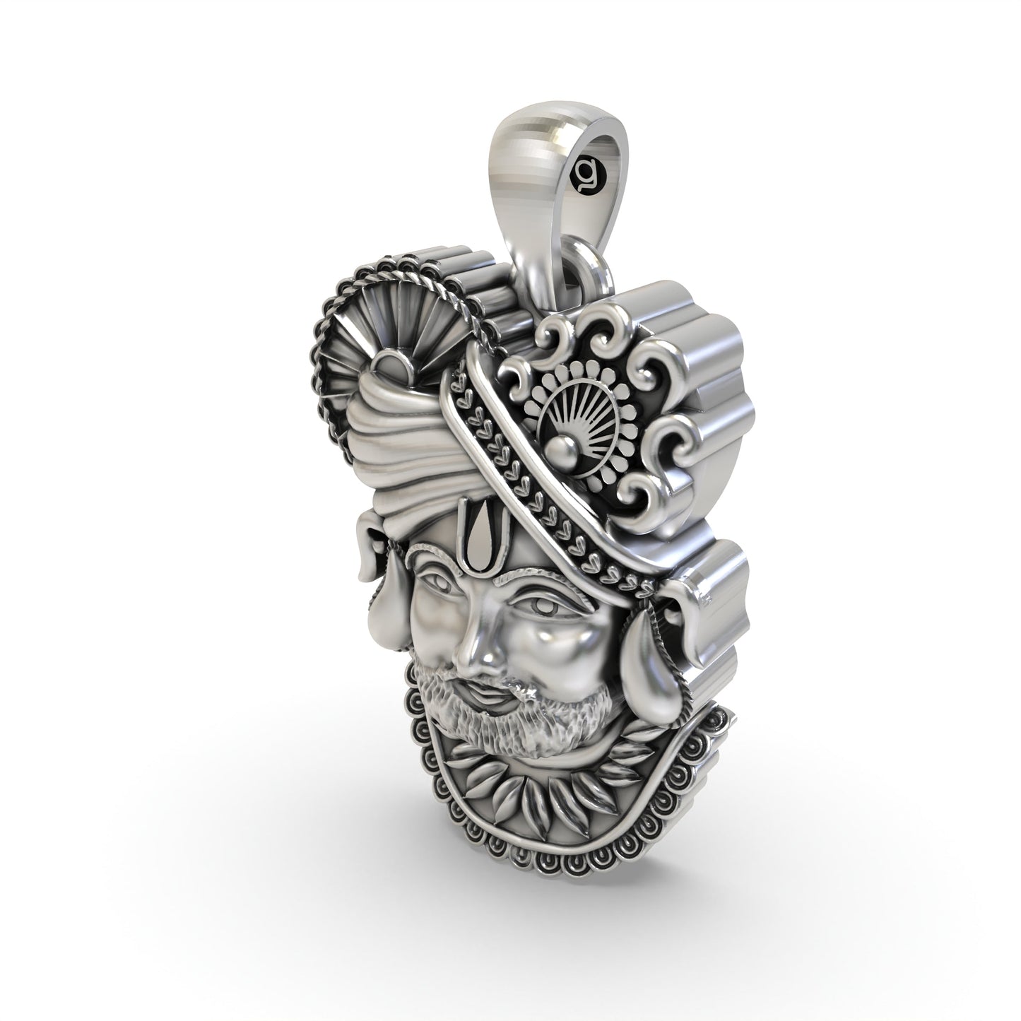925 Silver Khatu Shyam Pendant – Handmade Shyam Baba Devotional Jewelry | Hindu God Pendant