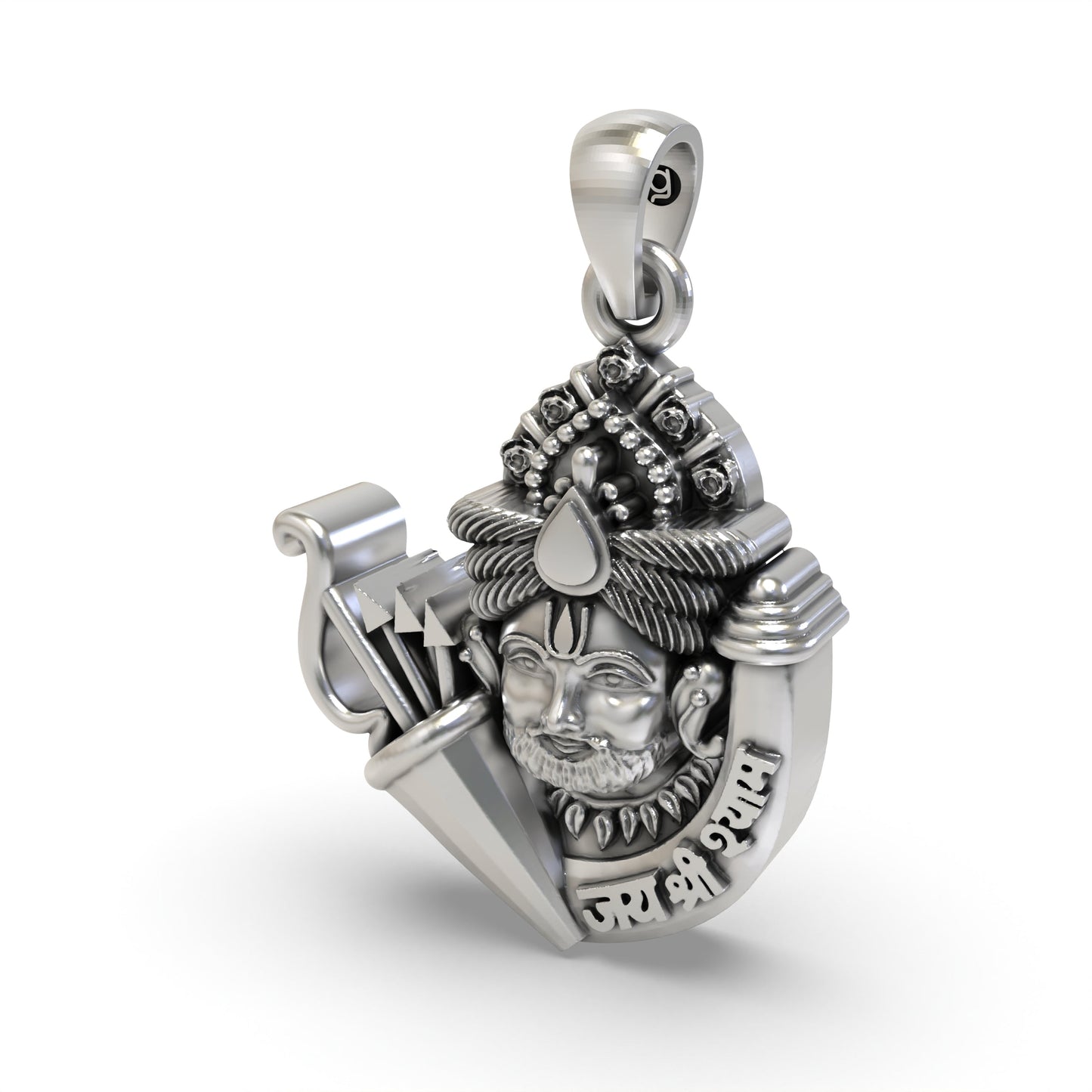 925 Silver Khatu Shyam Ji Pendant – Shyam Baba | Indian Devotional Sterling Silver Jewelry