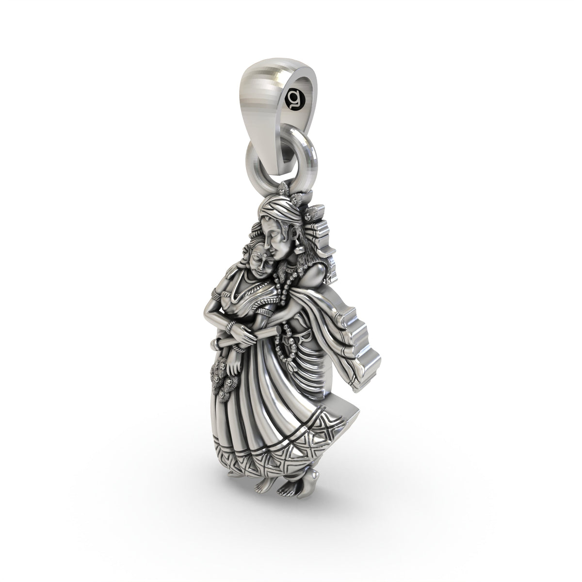 925 Silver Radha Krishna Pendant | Divine Love Jewelry