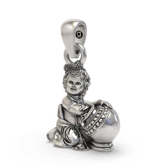 925 Silver Baal Krishna Pendant | Laddu Gopal Devotional Jewelry