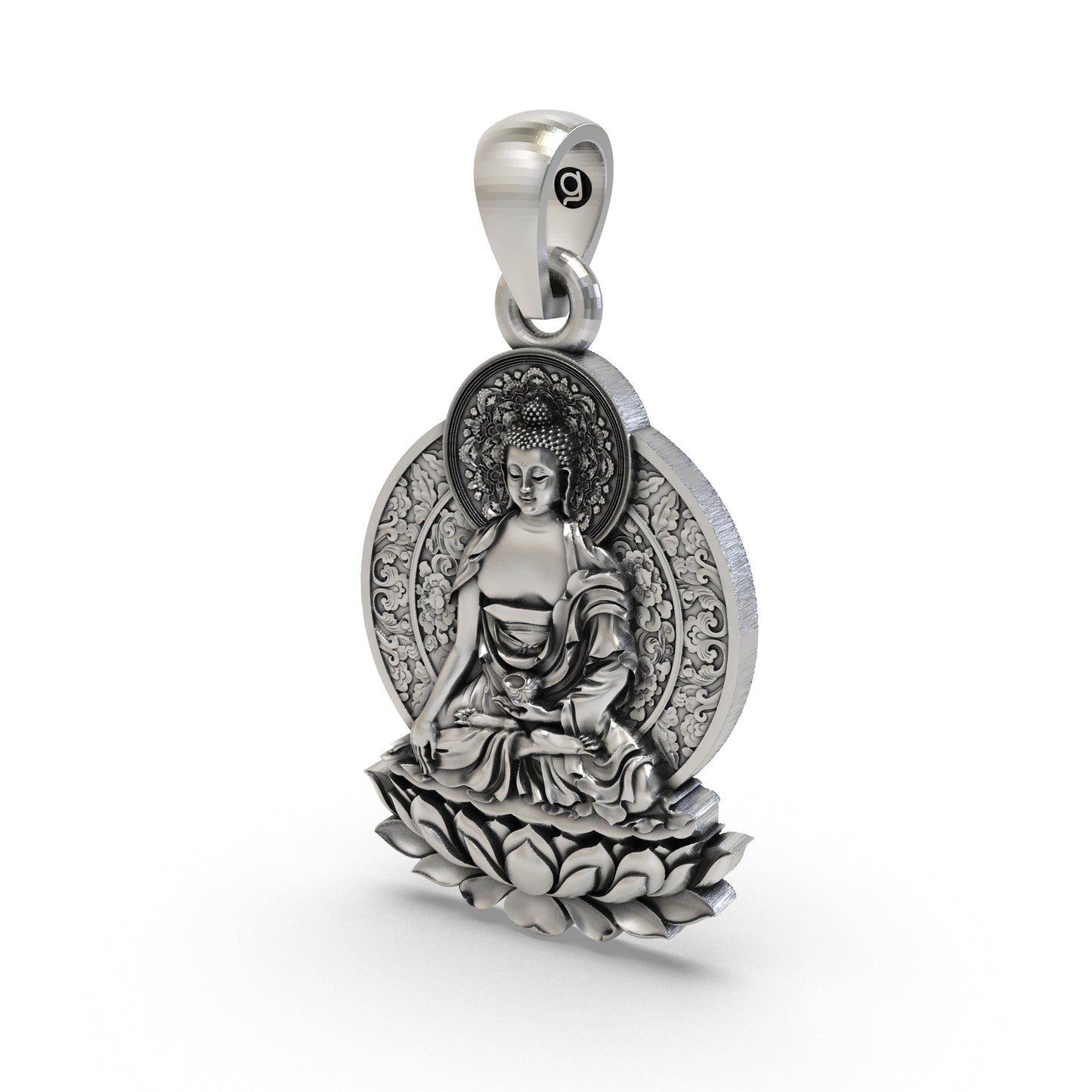 925 Silver Buddha Lotus Pendant | Spiritual Buddhist Jewelry for Men & Women