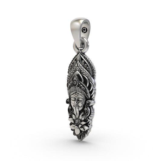 925 Silver Kali Maa Face Pendant | Goddess Kali Jewelry for Power & Protection