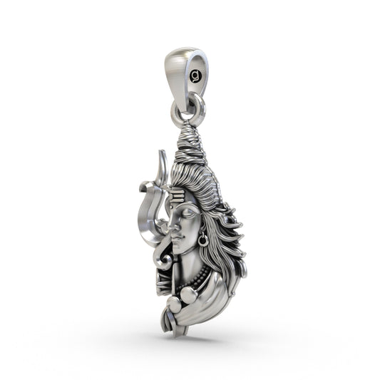 925 Silver Half Shiva Half Trishul Pendant | Mahadev Spiritual Jewelry for Men & Women