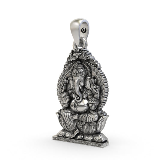 925 Silver Ganpati Pendant – Handmade Lord Ganesha Spiritual Locket