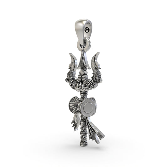 925 Silver Trishul Pendant – Lord Shiva Trident Necklace | Handmade Devotional Jewelry for Protection & Power