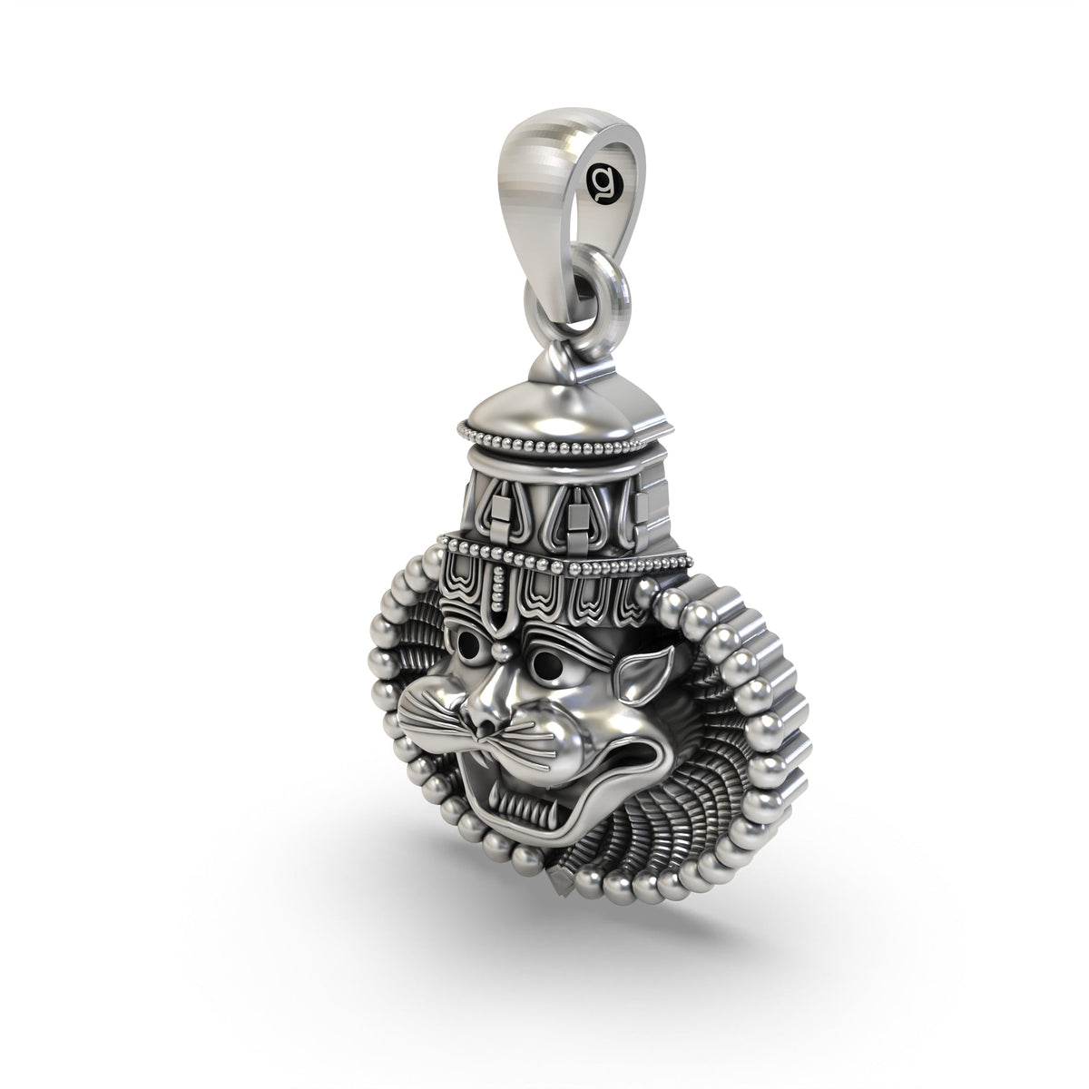 925 Silver Narasimha Face Pendant – Lord Vishnu Avatar Jewelry