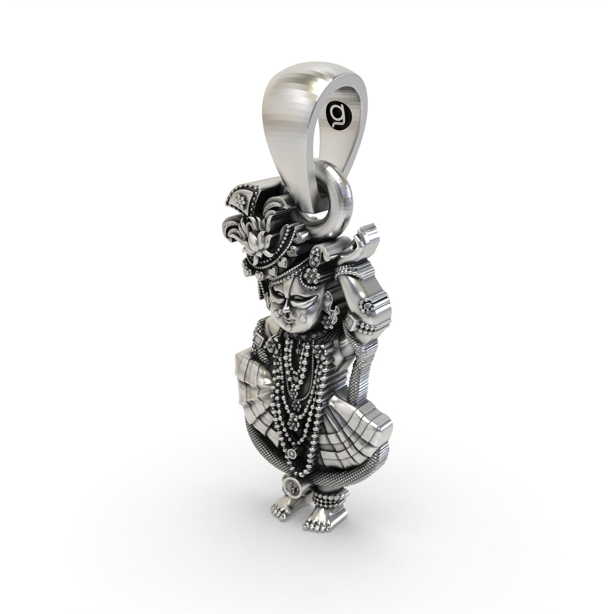 Shri Girdhar Lal Ji 925 Silver Pendant | Krishna Devotional Jewelry – Shukan Jewellers