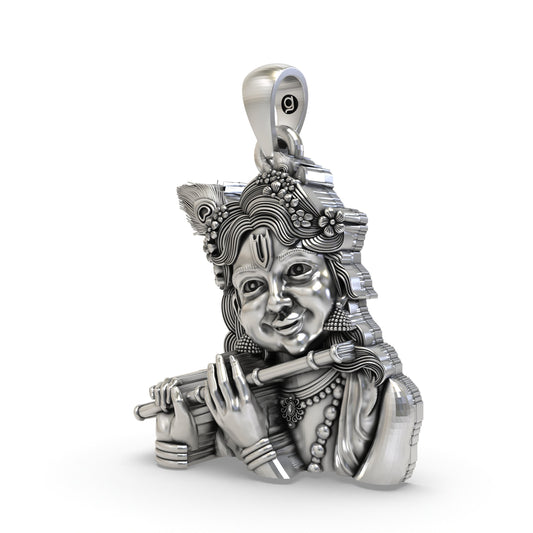 925 Silver Bal Krishna Pendant | Krishna Flute Devotional Jewelry