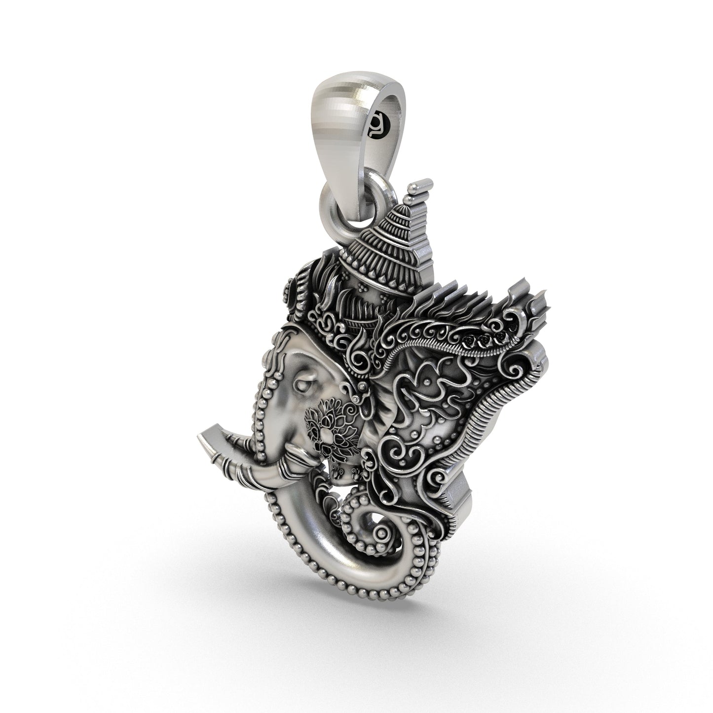 925 Silver Ganesha Face Pendant | Ganapati Protection Jewelry