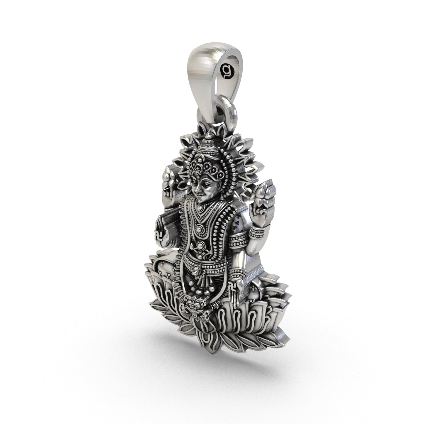 925 Silver Lakshmi Maa Pendant | Goddess Wealth & Prosperity Jewelry