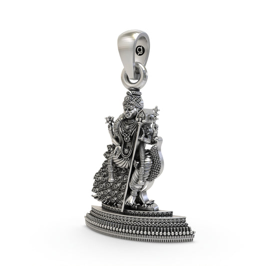 925 Silver Murugan Pendant | Kartikeya Peacock Idol – Shukan Jewellers