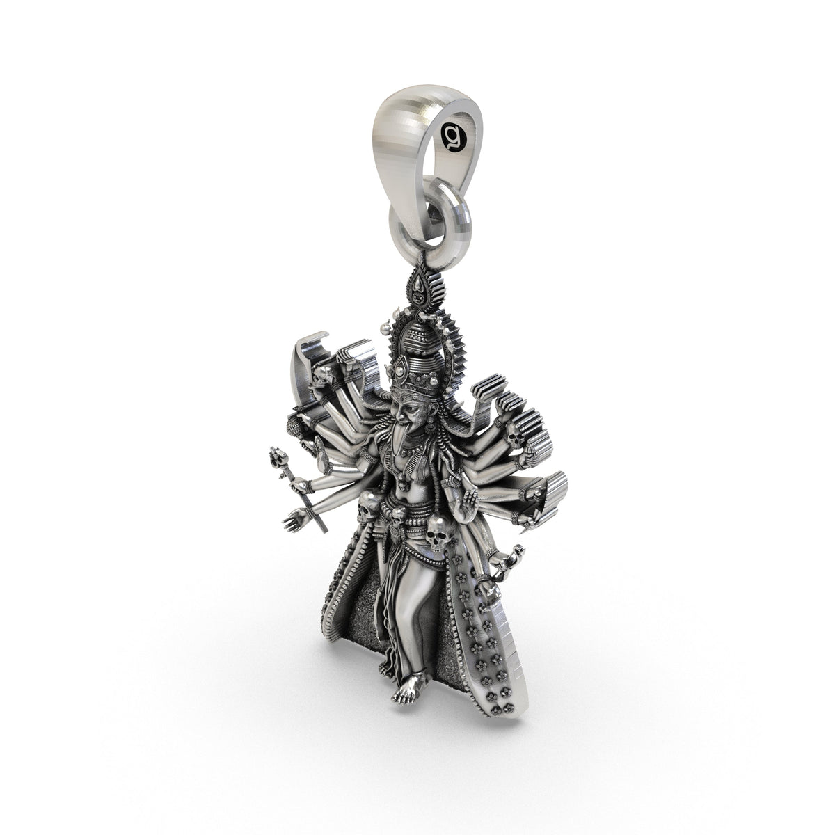 925 Silver Kali Maa Pendant | Mahakali Multi-Armed – Shukan Jewellers