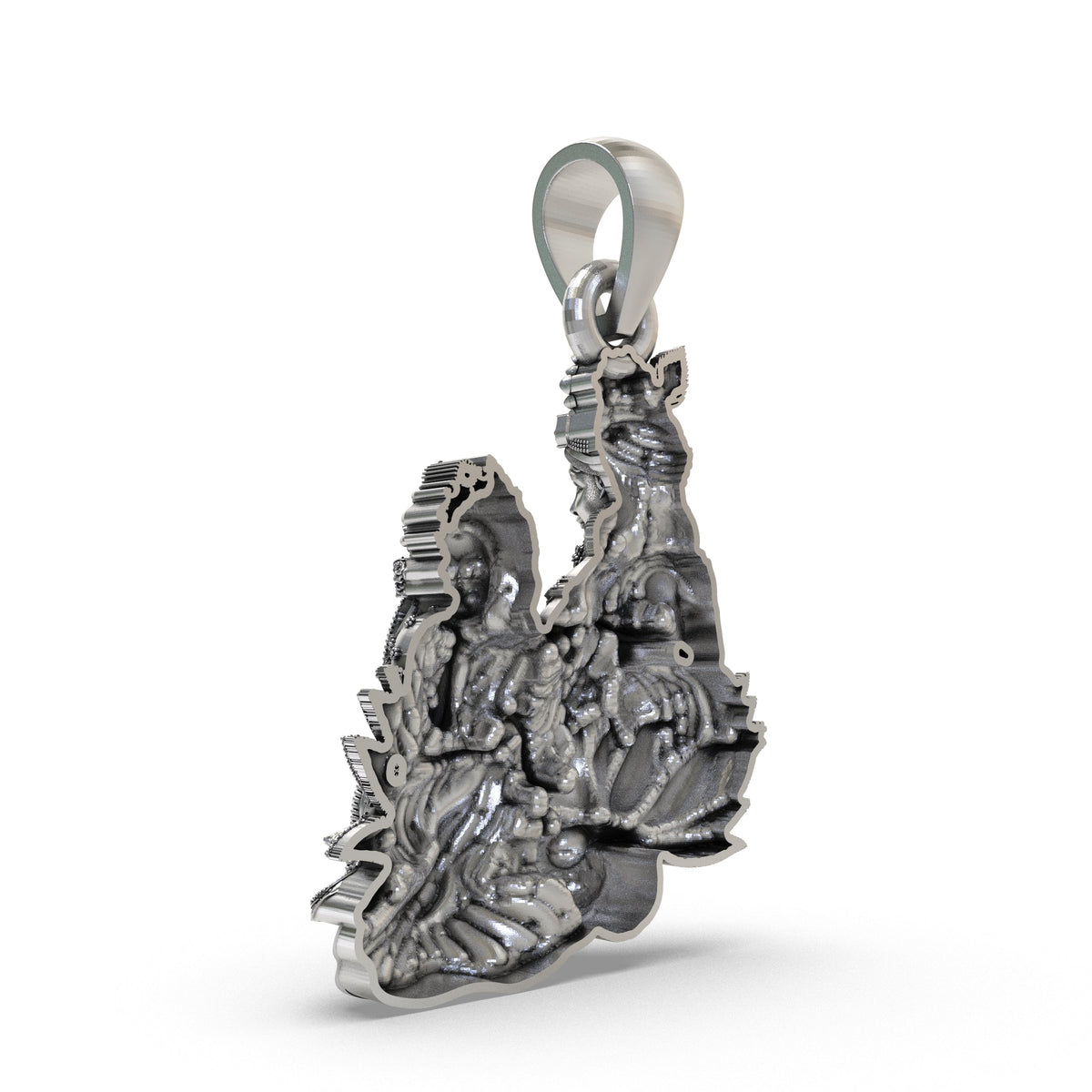925 Silver Radha Krishna Pendant | Handcrafted Vrindavan Idol – Shukan Jewellers