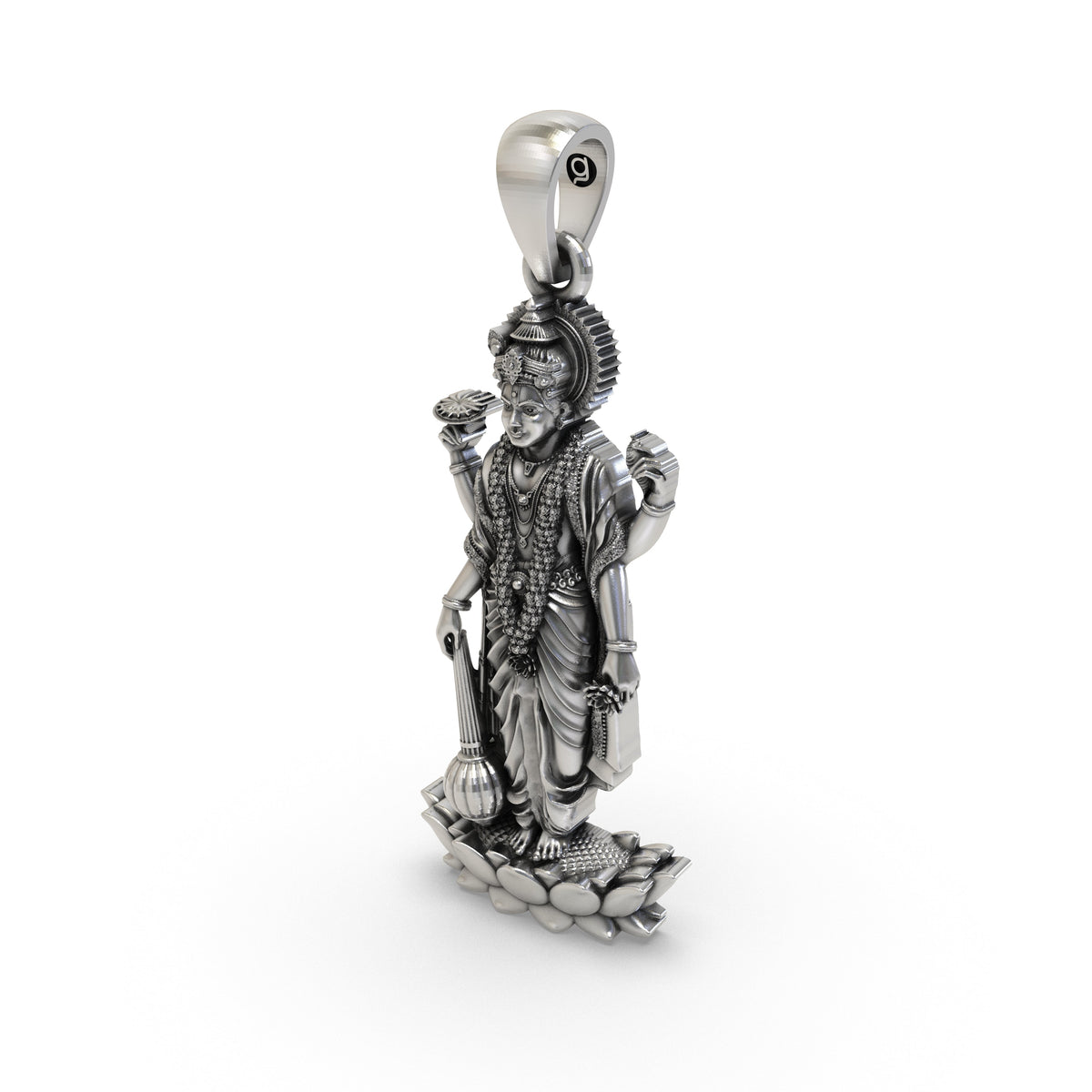 925 Silver Vishnu Narayana Pendant | Lord Vishnu Sacred Devotional Locket