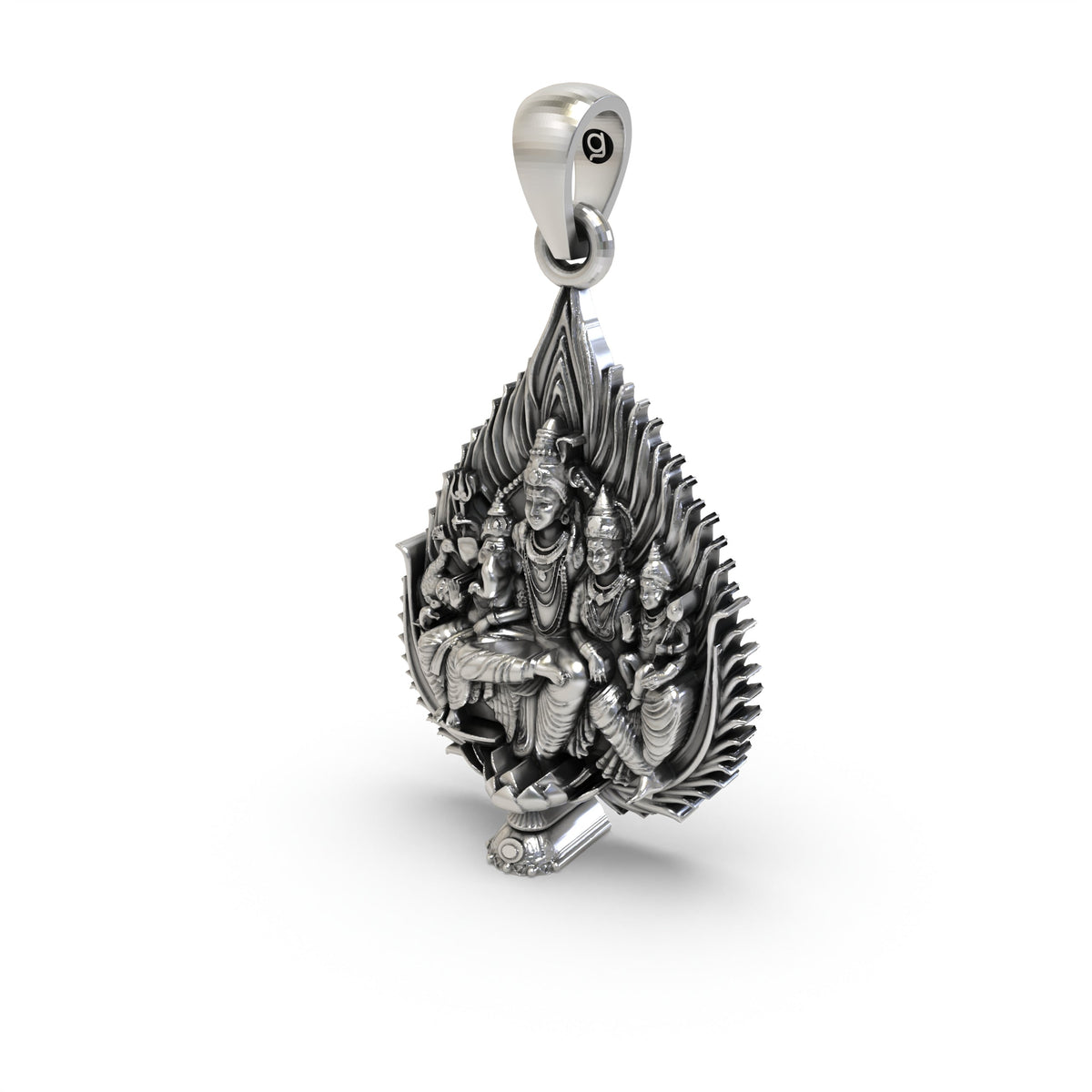 Shiva Family 925 Silver Pendant | Mahadev Parivar Spiritual Protection Locket