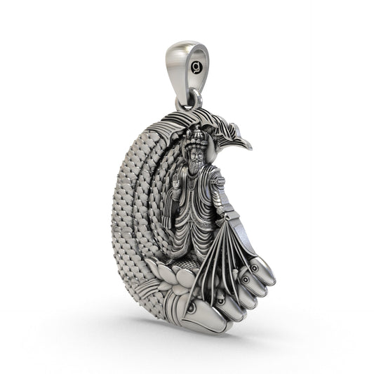 Lord Jhulelal 925 Silver Pendant | Jhulelal Sai Sindhi Devotional Locket