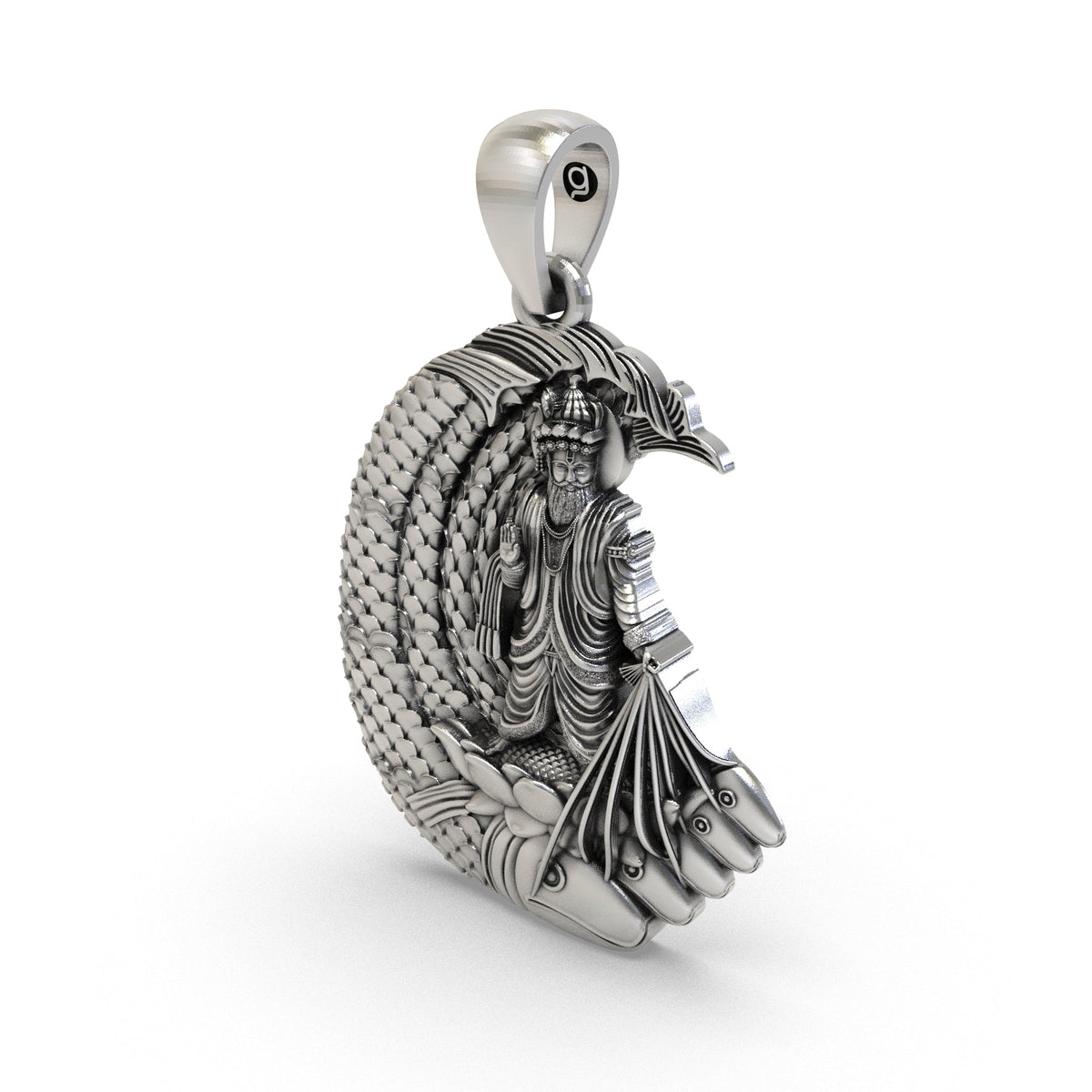Lord Jhulelal 925 Silver Pendant | Jhulelal Sai Sindhi Devotional Locket