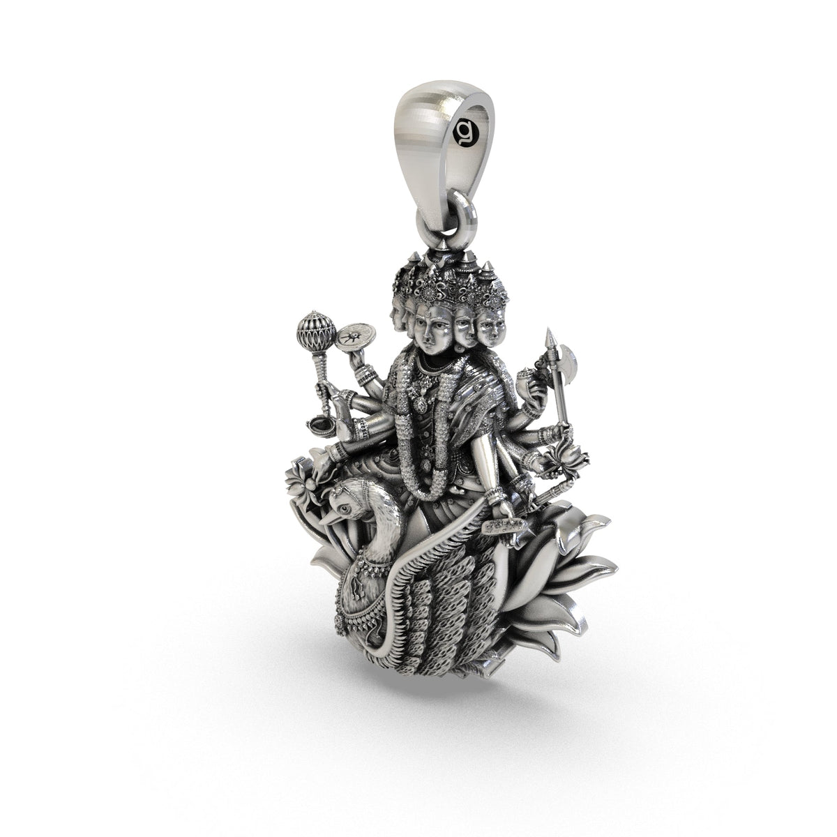 Gayatri Mata 925 Silver Pendant | Gayatri Devi Spiritual Locket