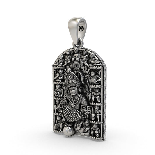 925 Silver Kashtbhanjan Dev Pendant – Sacred Hanuman Symbol for Protection, Strength & Obstacle Removal