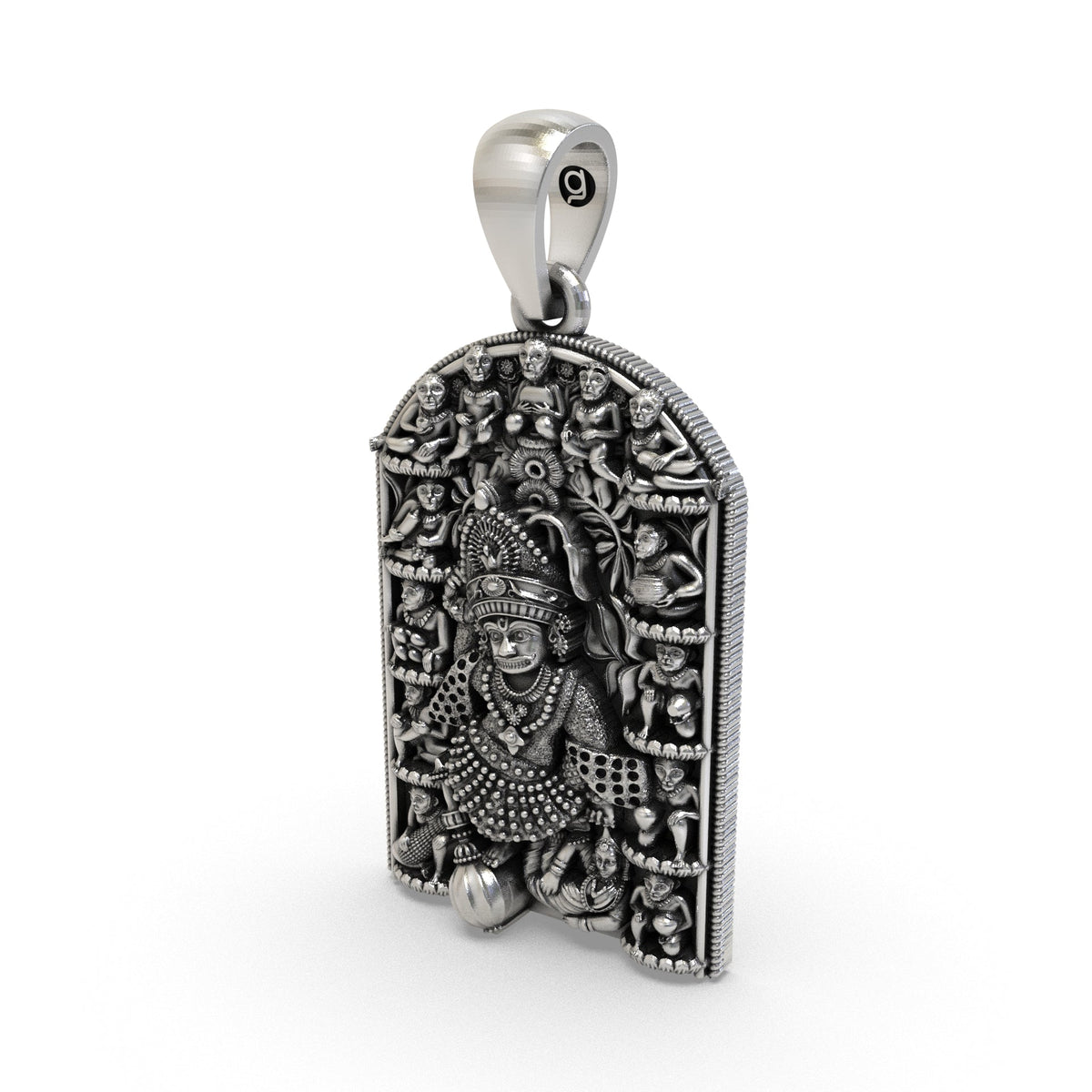 925 Silver Kashtbhanjan Dev Pendant – Sacred Hanuman Symbol for Protection, Strength & Obstacle Removal