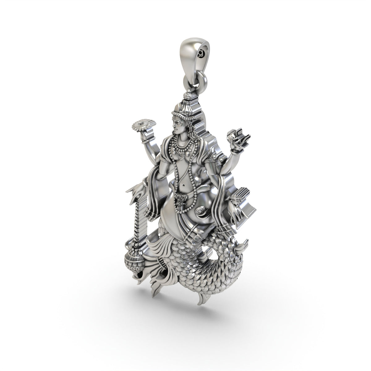 925 Silver Matsya Avatar Pendant – Lord Vishnu First Incarnation Jewelry