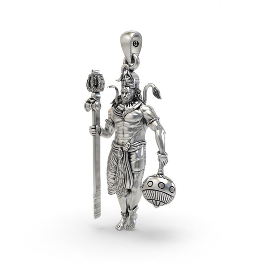 Shivji and Hanumanji 925 Silver Pendant