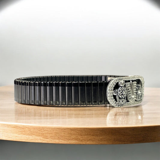 925 Silver Tirupati Balaji Tilak Bracelet – Iced Namam with Shankha Chakra Motif | Lord Venkateswara Devotional Kada