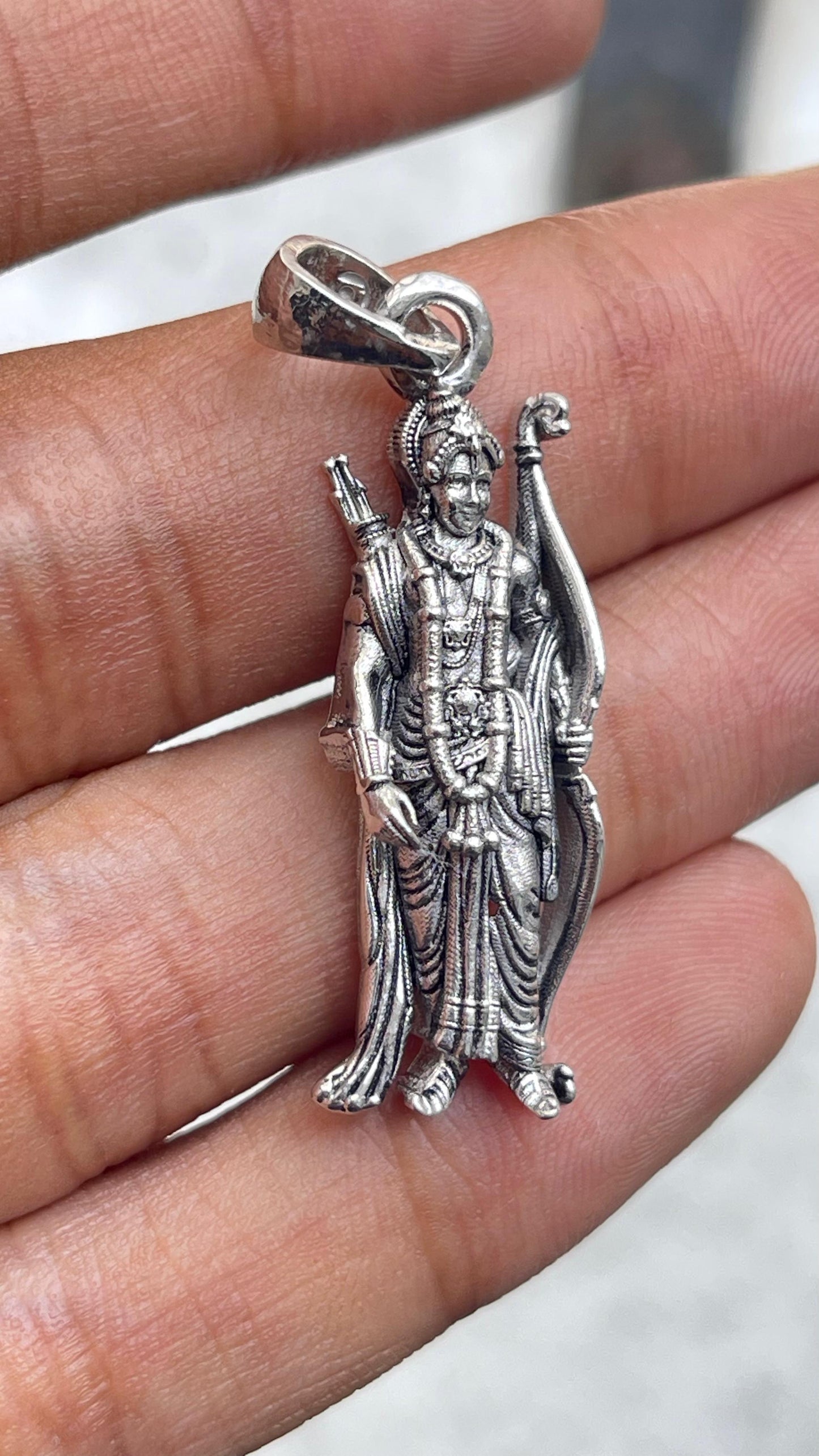 Oxidized silver Ram locket product view