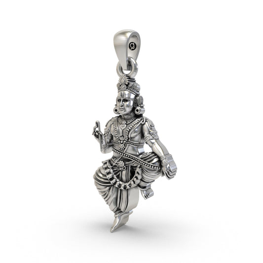 925 Silver Sastha Pendant – Lord Ayyappa Devotional Jewelry | South Indian God Pendant